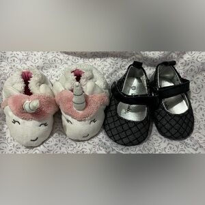 Koala Baby Shoes Size 0 & Unicorn Slippers Lot of 2 pairs Baby Shoes